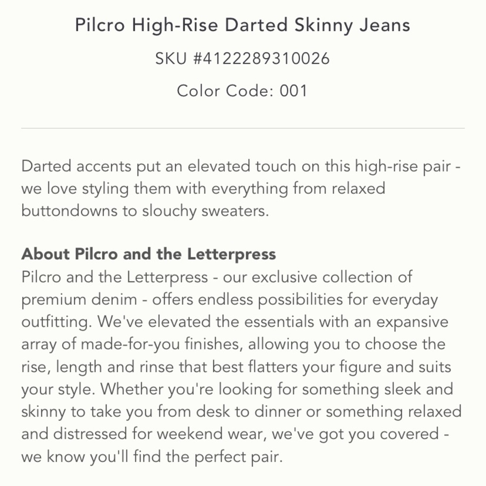 Anthropologie Pilcro High-Rise Darted Skinny Jeans - Picture 3 of 8